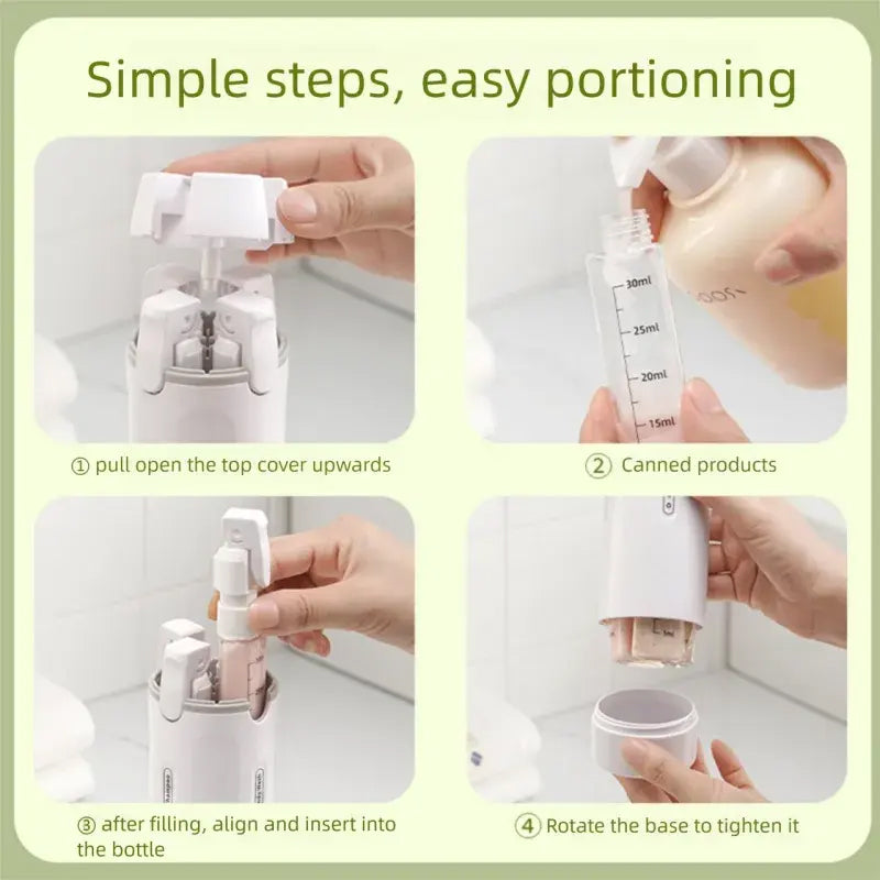 4-in-1 Leakproof Rotatable Travel Dispenser Set