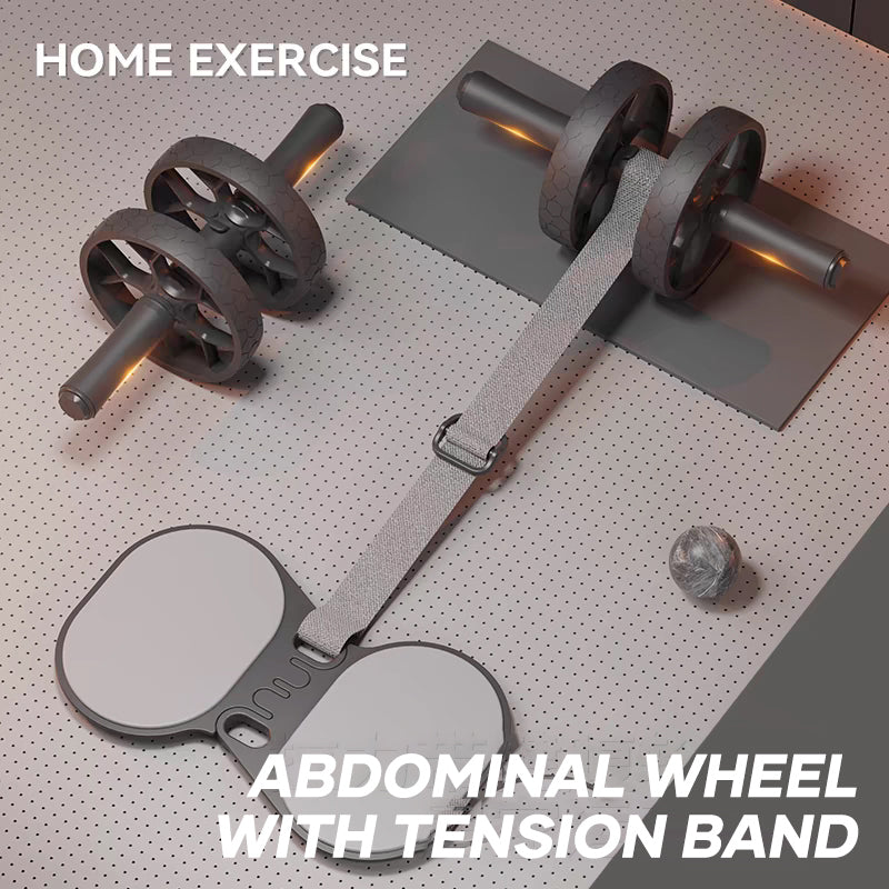 Elastic band combination abdominal wheel