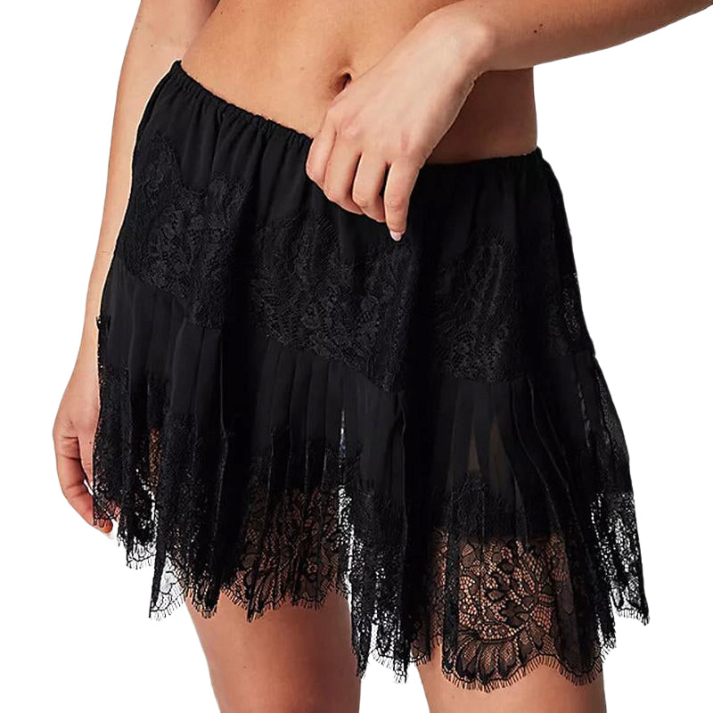 Elegant High-Waist Lace Skirt