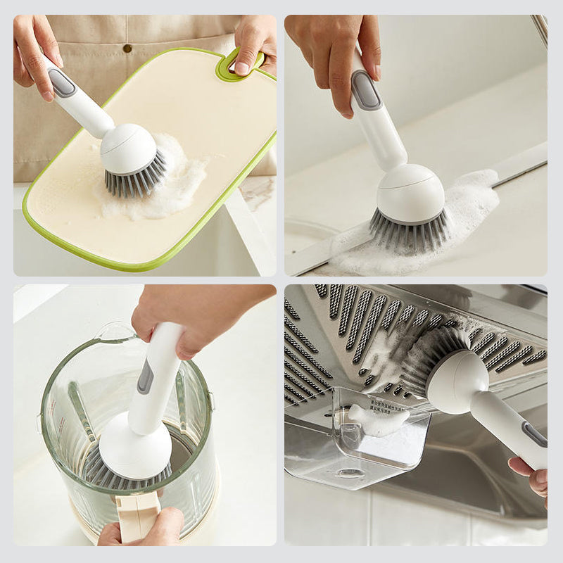 6-in-1 Dish Brush with Soap Dispenser