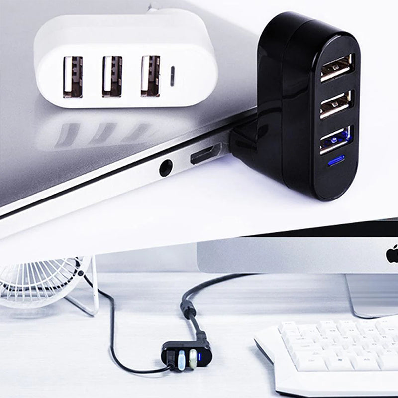 Multifunctional Mini Rotatable 3-port USB Port