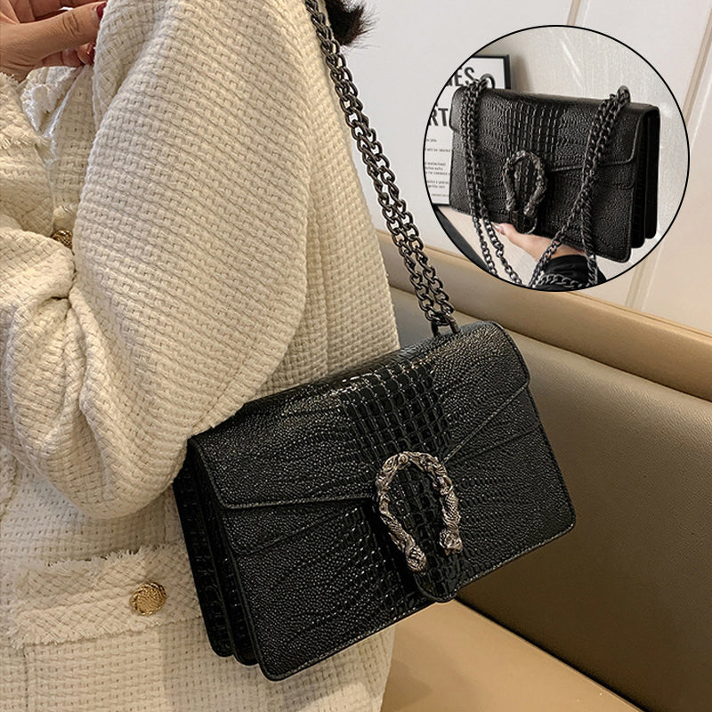 Women's Elegant Crocodile Embossed Square Bag
