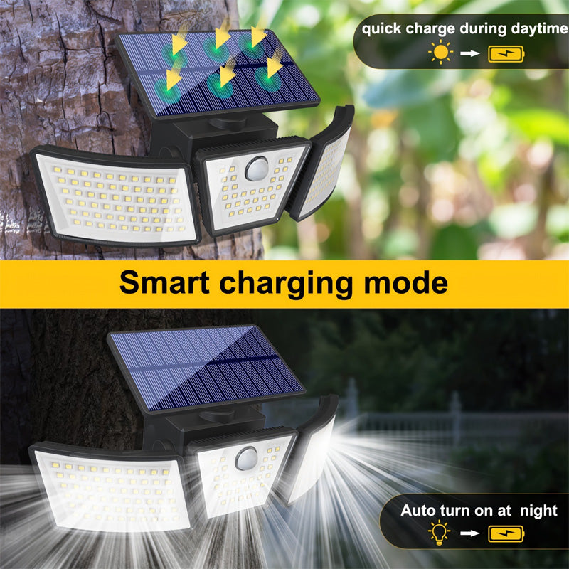 3-Head Solar Motion Sensor Security Light