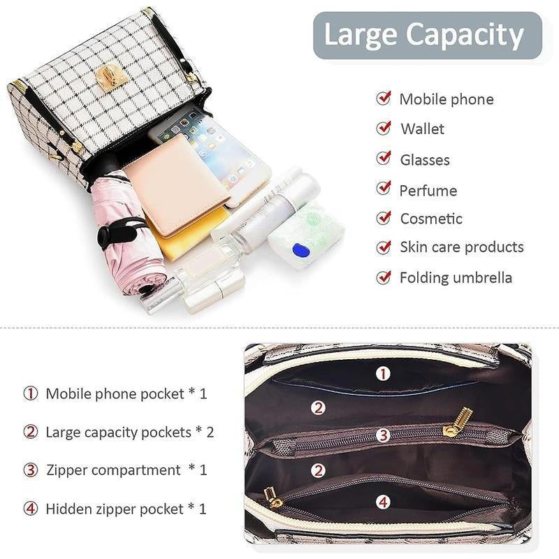 Fashionable Plaid Handbag