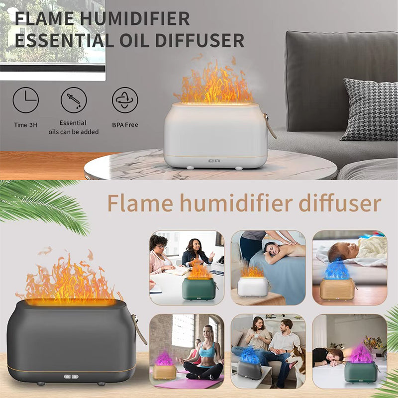 Upgraded LED Flame Essential Oil Diffuser