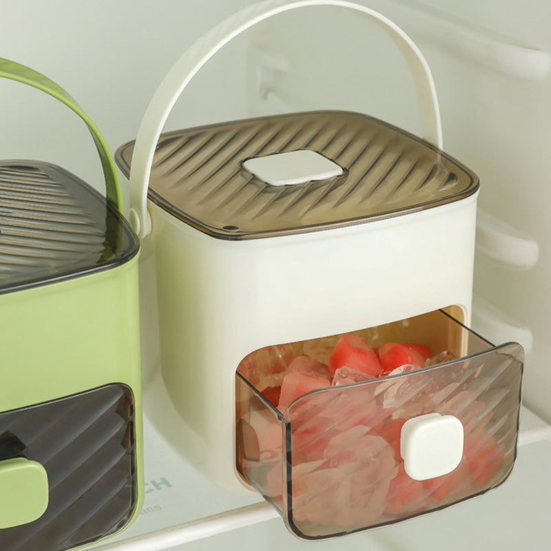 Handled Press-Type Ice Cube Tray (Double-Layer)