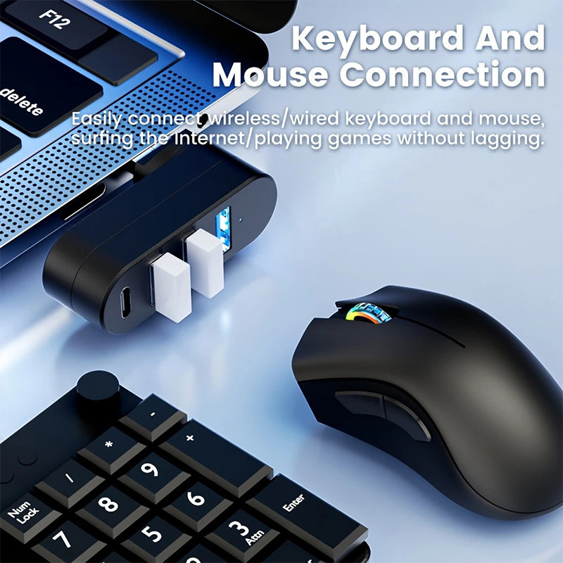 Multifunctional Mini Rotatable 3-port USB Port