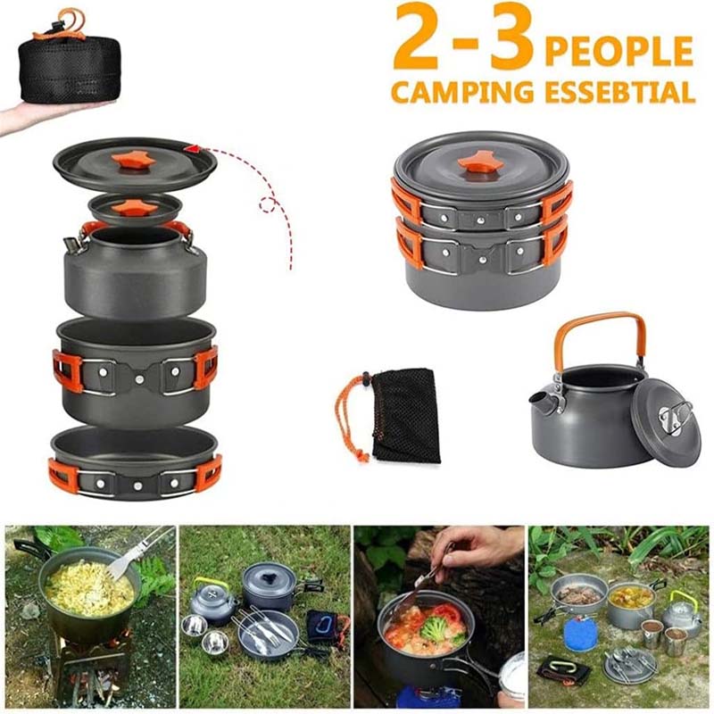 Portable Camping Cookware Mess Kit