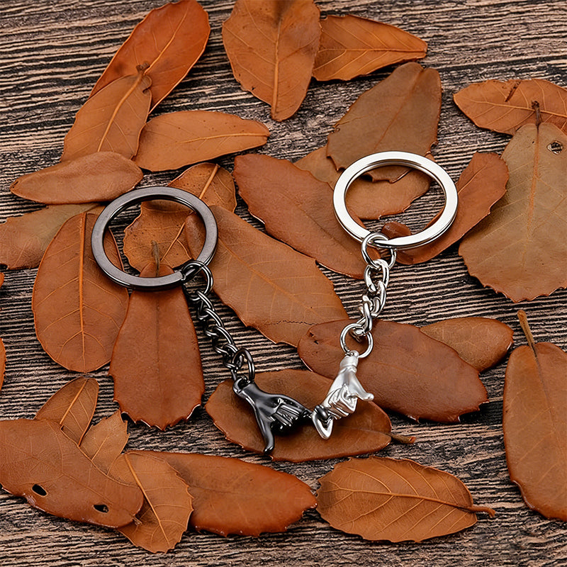 Couple Hand-Holding Creative Keychain Set