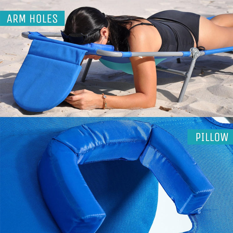 Portable Folding Beach Lounge Chair with Backpack Straps