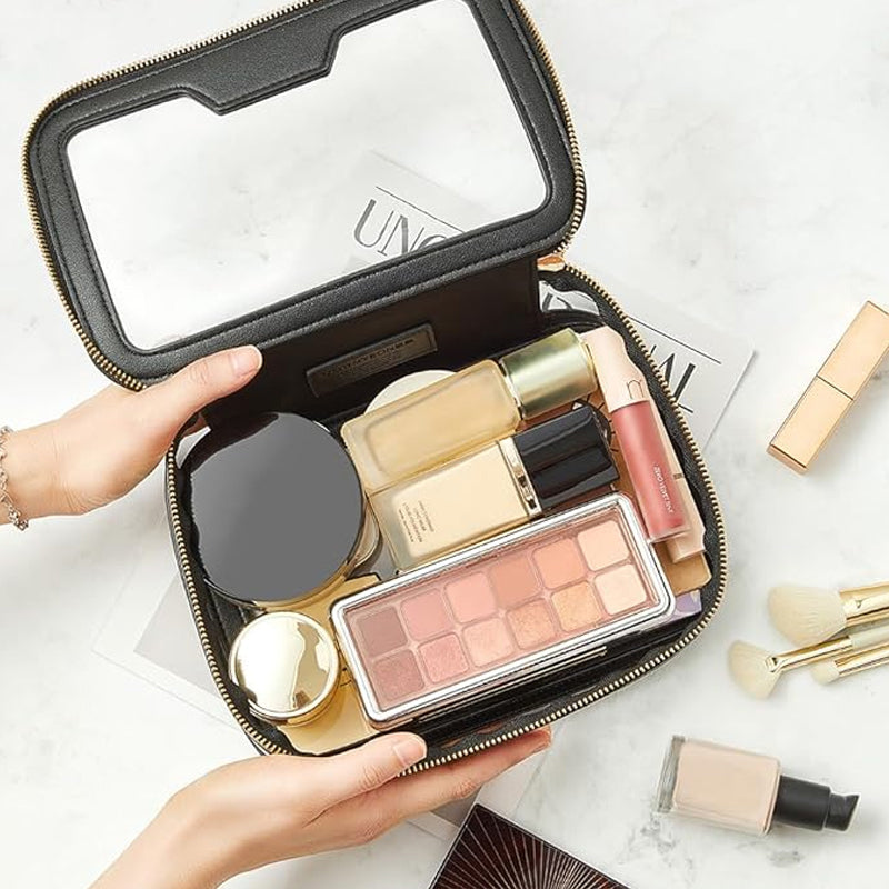 Clear Travel Makeup Bag – Waterproof TPU Cosmetic Organizer for Women