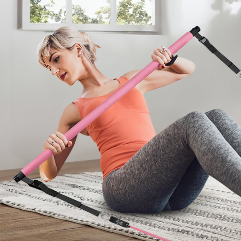 180lbs Pilates Bar Set with Resistance Bands for Women