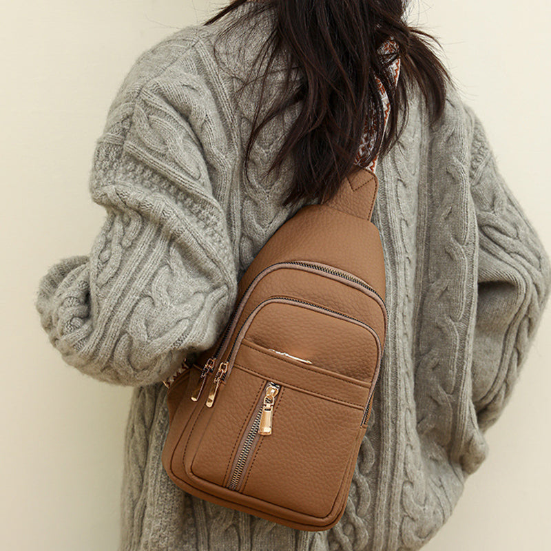 Avslappnad midjeväska med dragkedja för kvinnor