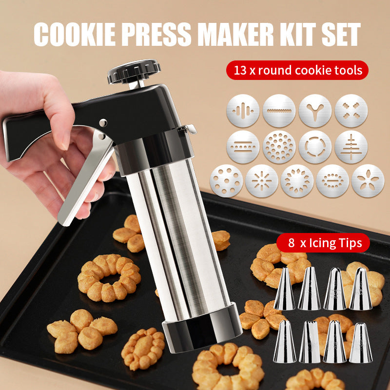 Stainless Steel Cookie Press & Biscuit Maker Set