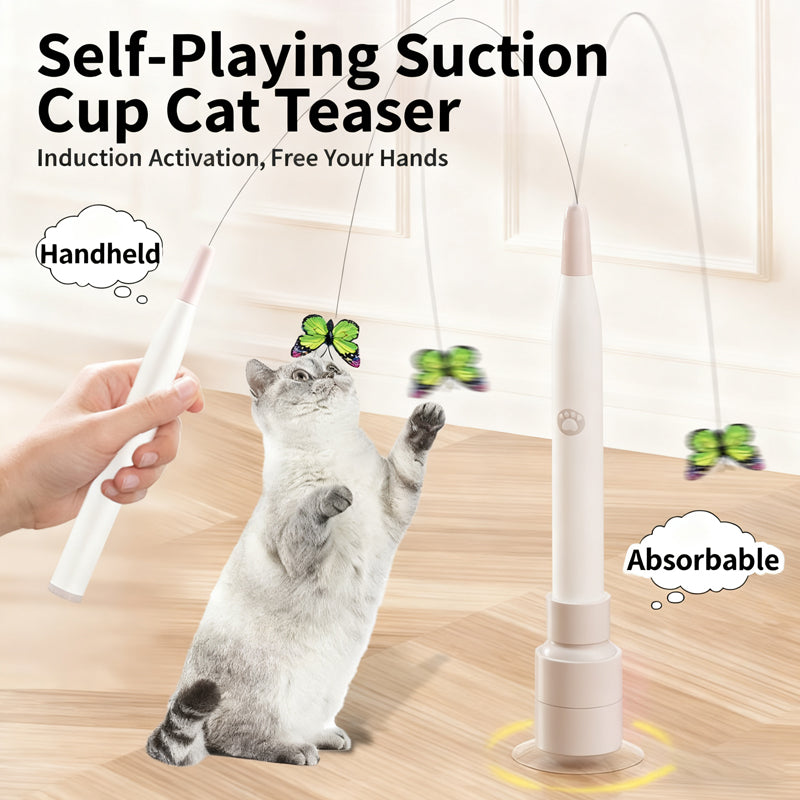 Suction Cup Butterfly Electric Cat Teaser Wand
