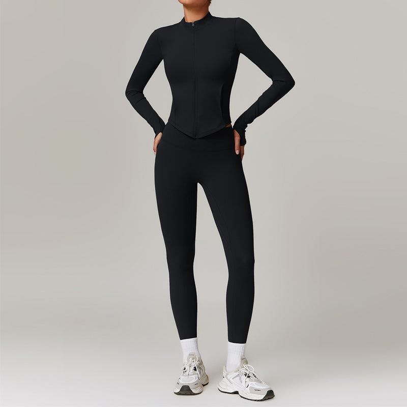 Women's Zip-Up Jacket & High-Waist Leggings Set