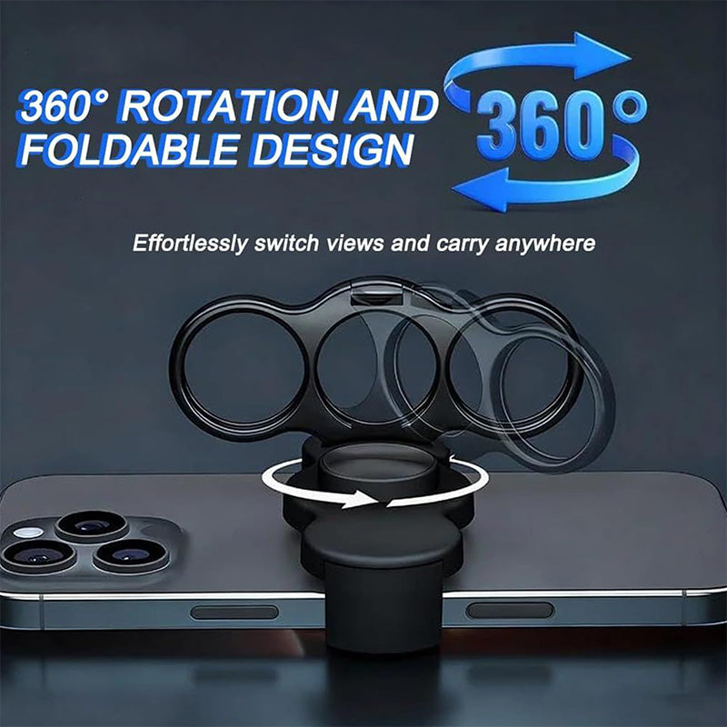 360° Rotatable Dual-Ring Three-Finger Phone Holder