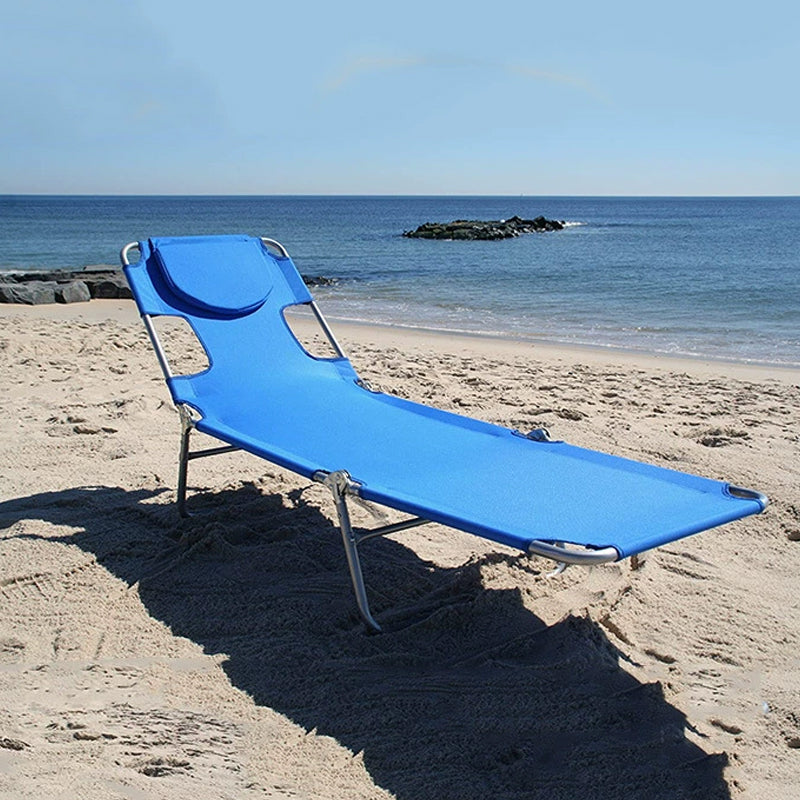 Portable Folding Beach Lounge Chair with Backpack Straps