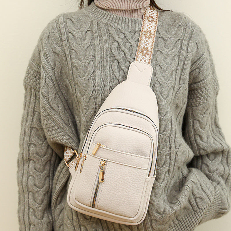 Avslappnad midjeväska med dragkedja för kvinnor