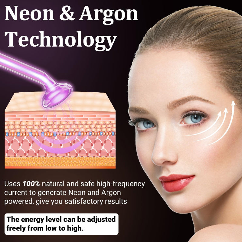 Portable Skin Therapy Machine with 6 Neon & Argon Wands
