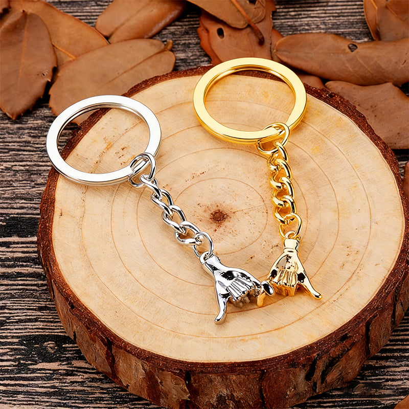 Couple Hand-Holding Creative Keychain Set