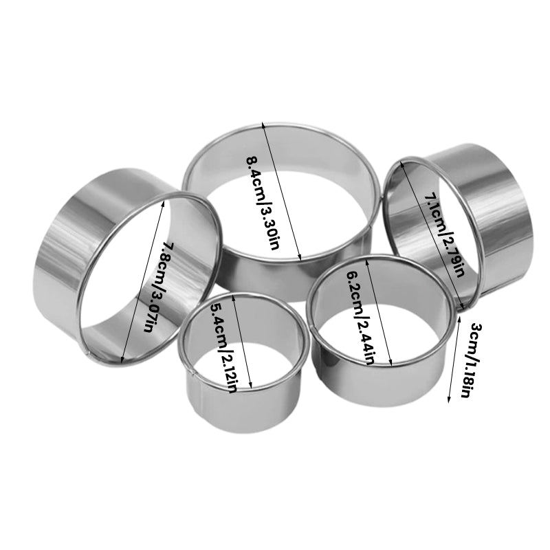 Premium 430 Stainless Steel Round Pastry Cutters