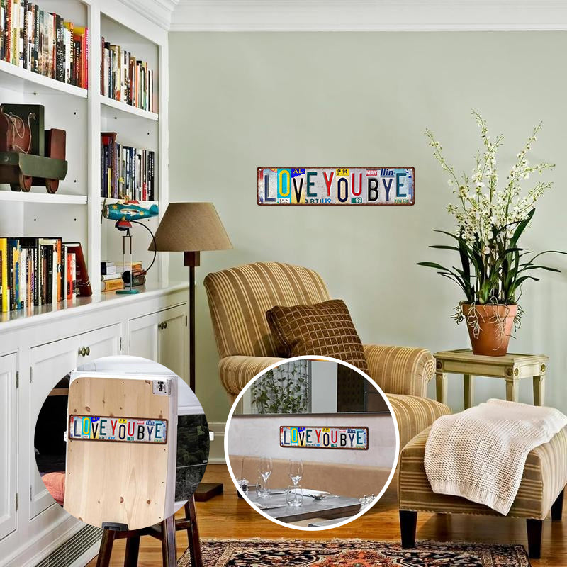 Retro License Plate Style Tin Sign Wall Decor