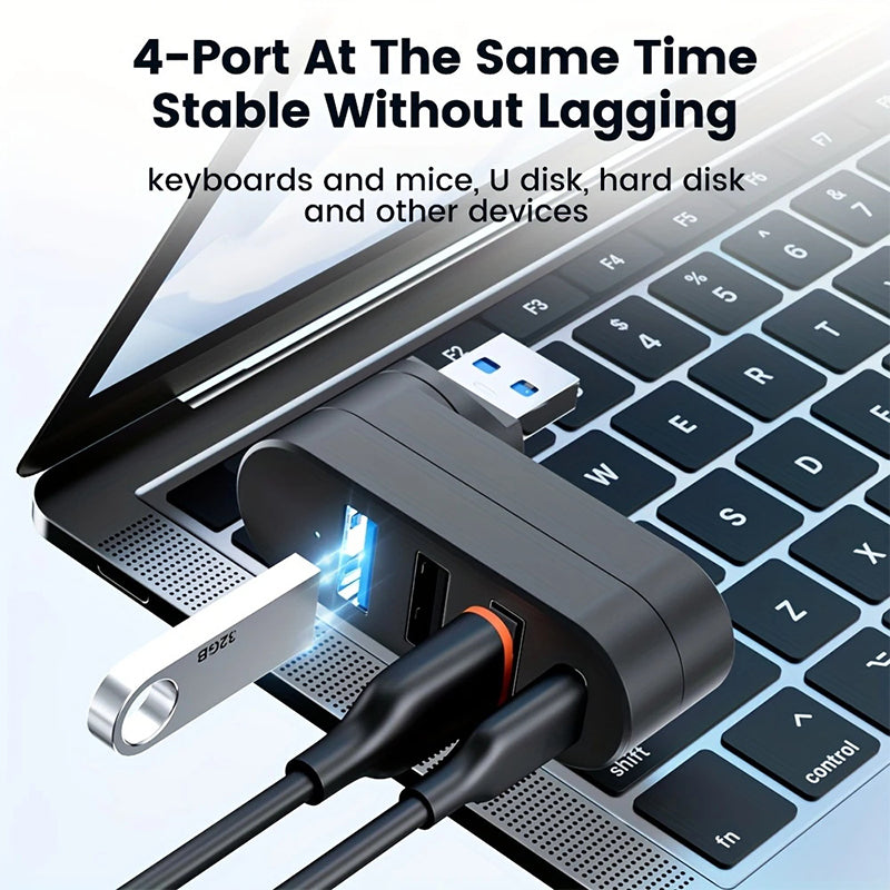 Multifunctional Mini Rotatable 3-port USB Port