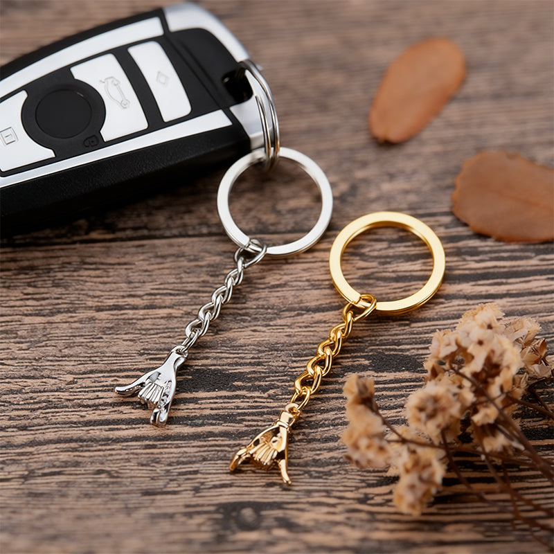 Couple Hand-Holding Creative Keychain Set