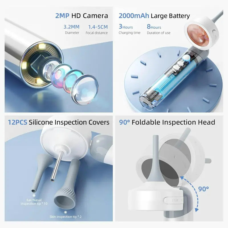 Ear Nose Mouth Scope with 1080P HD Camera
