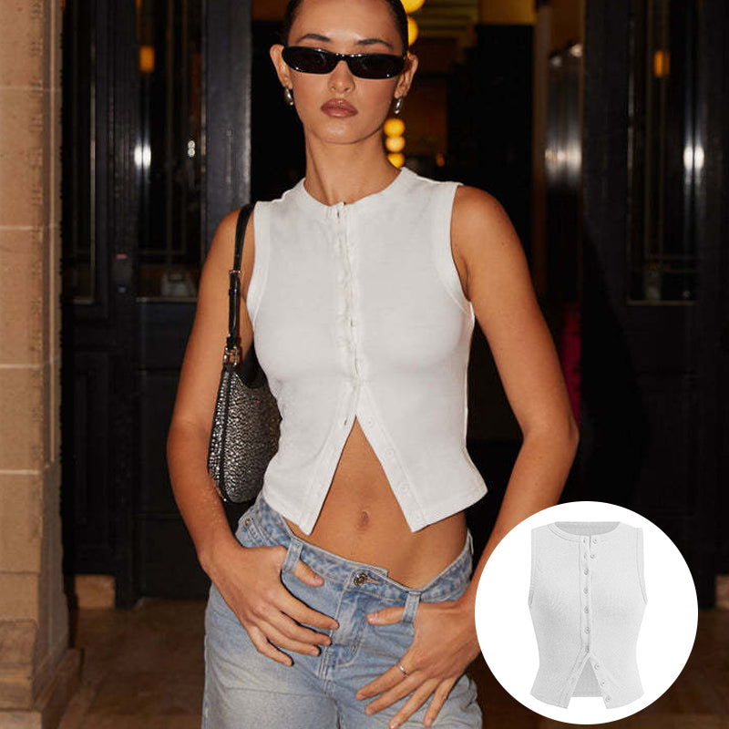 Sleeveless Buttoned Vest