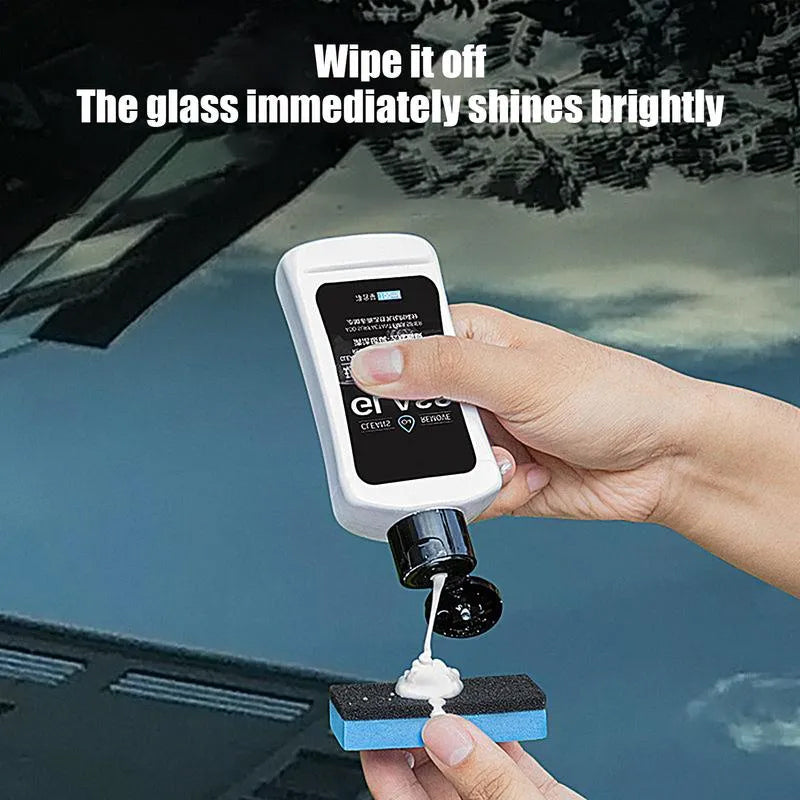 Car glass oil film cleaner