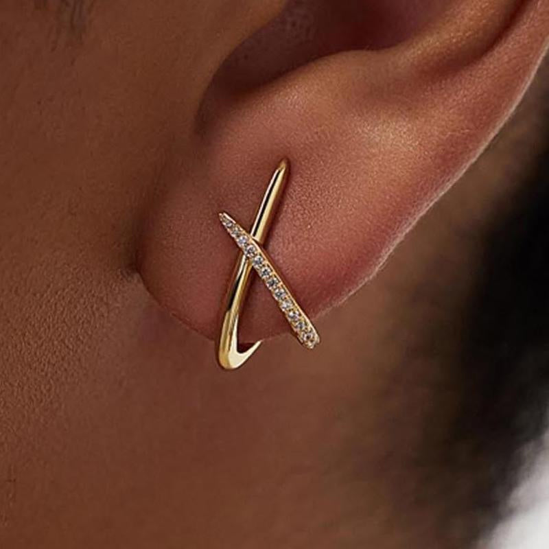 Simple Versatile Crossover Style Earrings