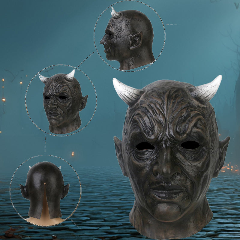 Ultra-Realistic Halloween Horned Demon Mask