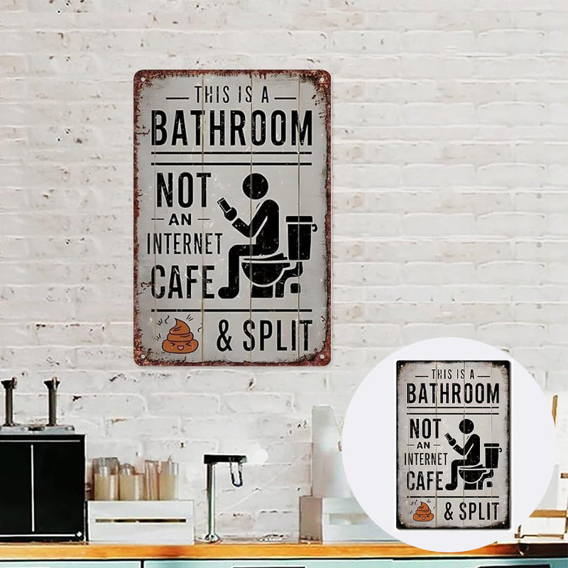 Funny Vintage Metal Bathroom Sign