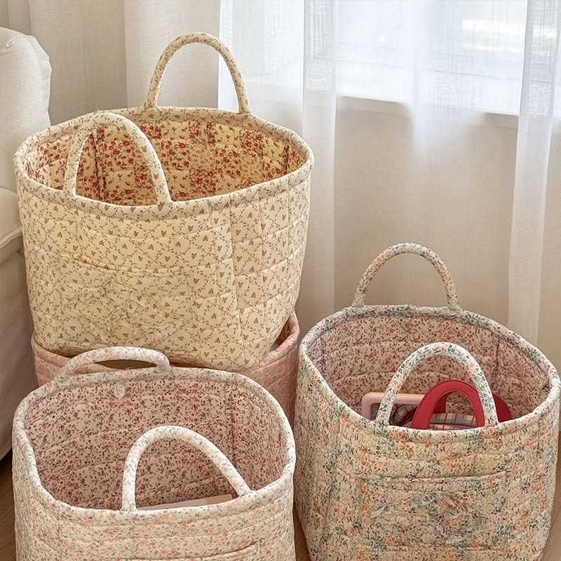 Floral Pattern Foldable Laundry Basket
