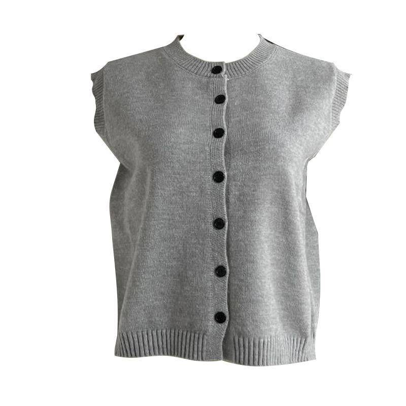 Women's Plain Button Sweater Vest