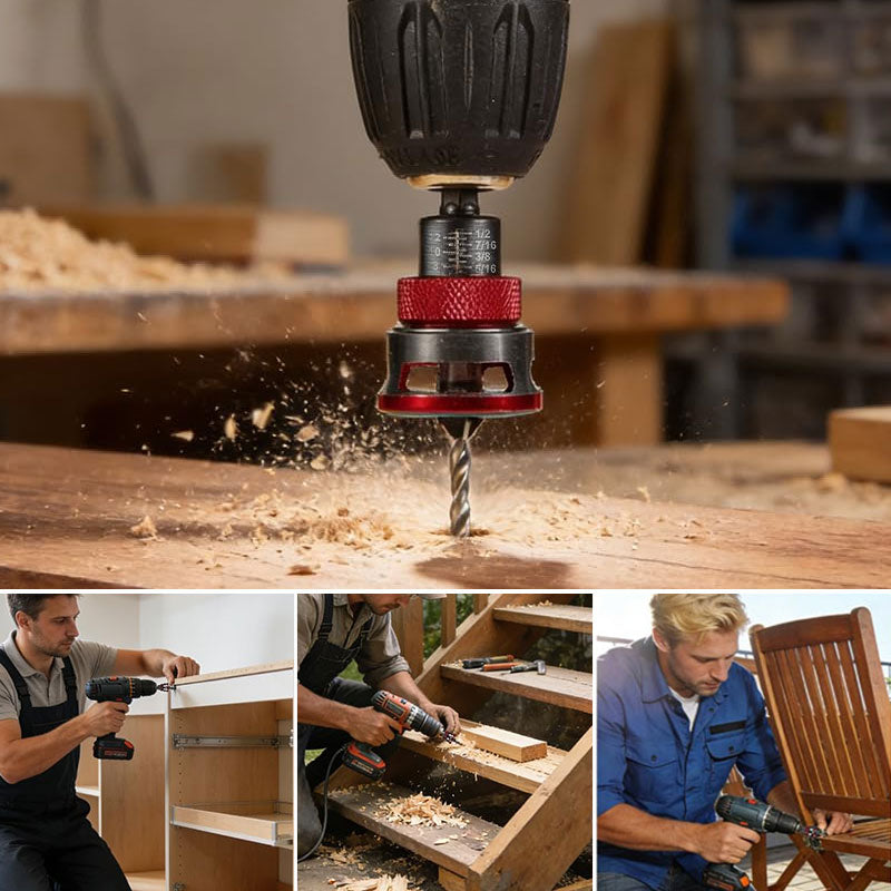 Adjustable Woodworking Countersink Drill Bit Set