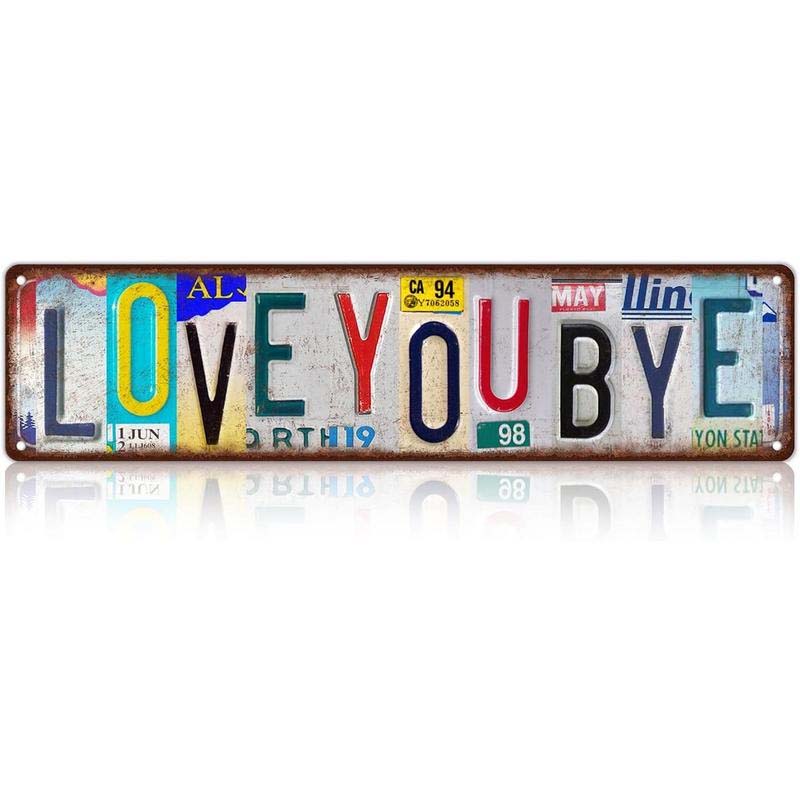 Retro License Plate Style Tin Sign Wall Decor