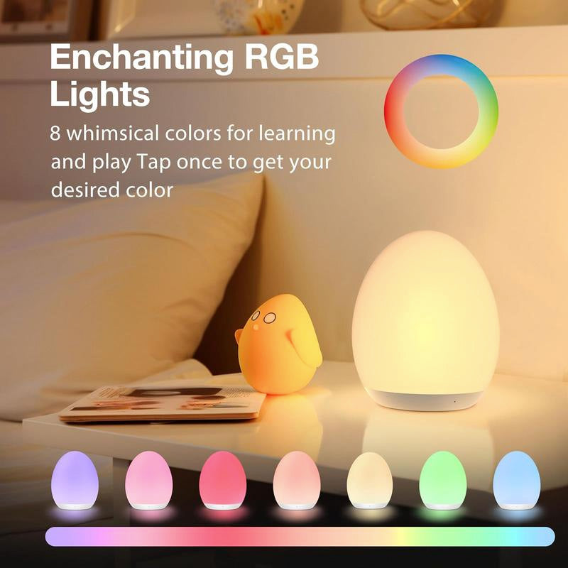Dino Glow Egg – Soft Silicone Night Light with RGB Colors