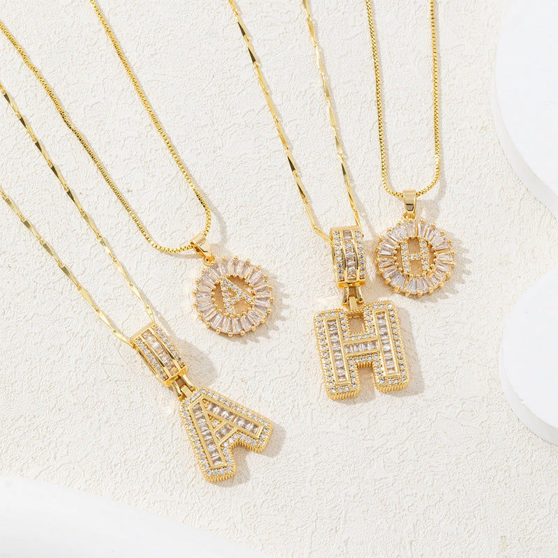 Initial Letter Pendant Necklaces