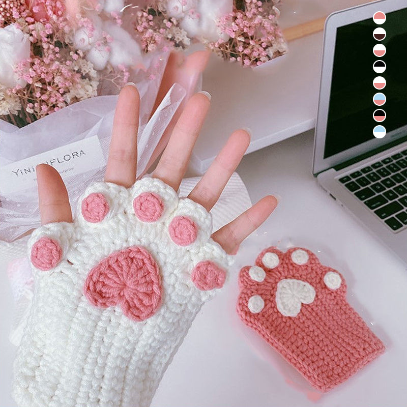 Half Finger Cat Paw Gloves