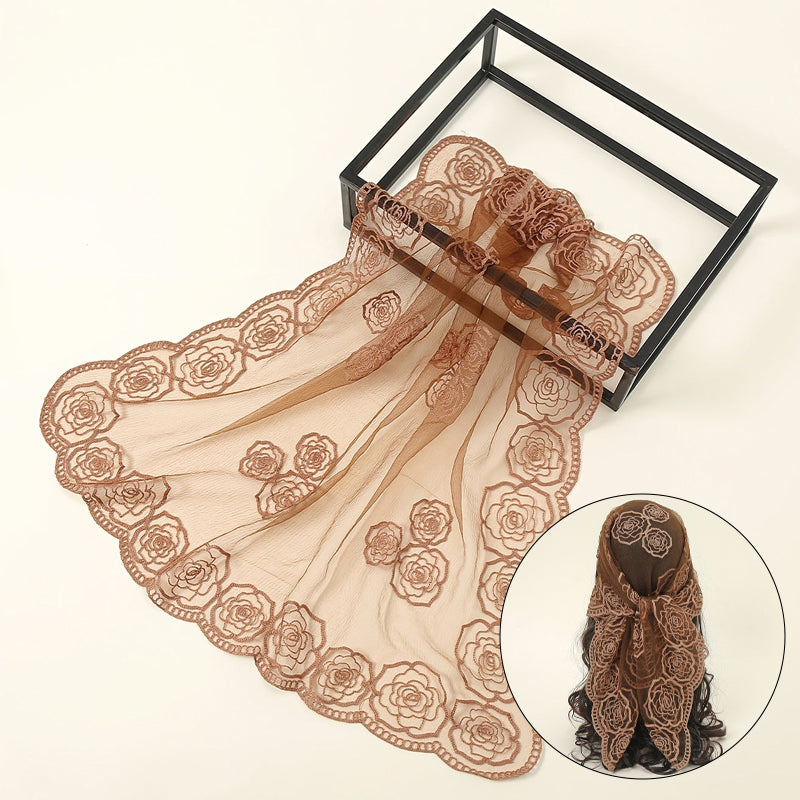 Spring Floral Mesh Scallop Design Bandana