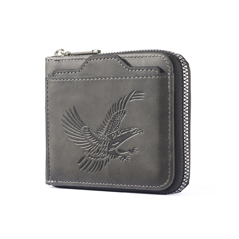 Retro Eagle Embossed Horizontal Men's Wallet