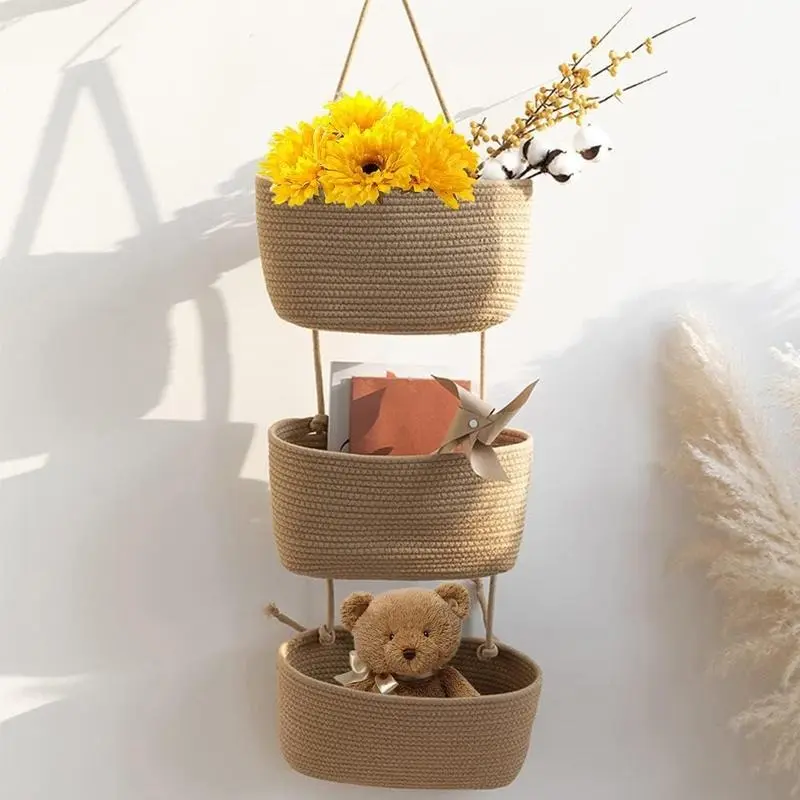 Decorative 3-Tier Hanging Organizer Bag