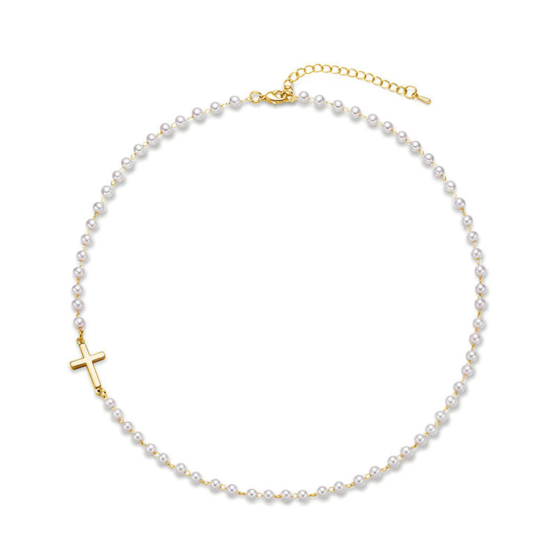 Cross Pearl Necklace