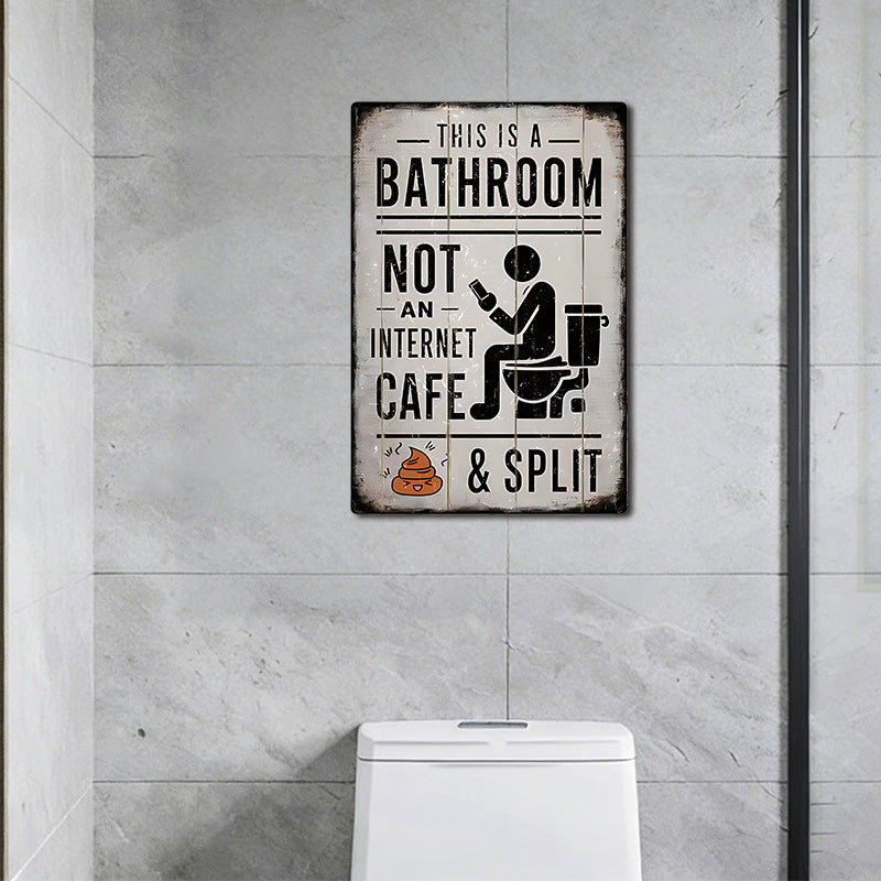 Funny Vintage Metal Bathroom Sign