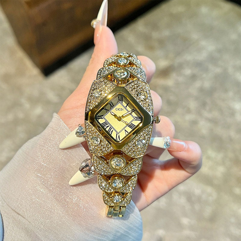 Luxury Full Diamond Bangle Bracelet Watch