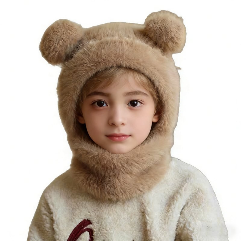 Stylish Bear-Ear Windproof 4-in-1 Kids Winter Hat