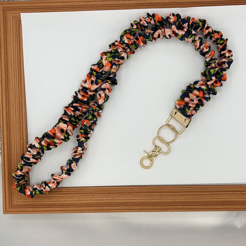 Adjustable Stretchy Scrunchie Lanyard for ID Badges & Keys
